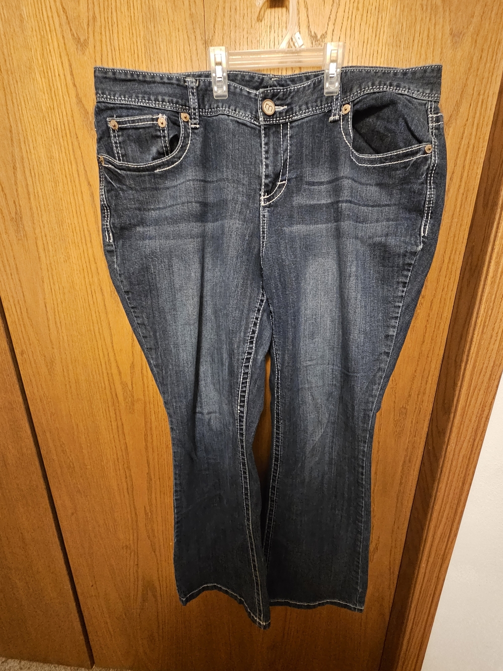 Maurices Dark Blue Bootcut Jeans with Fading
